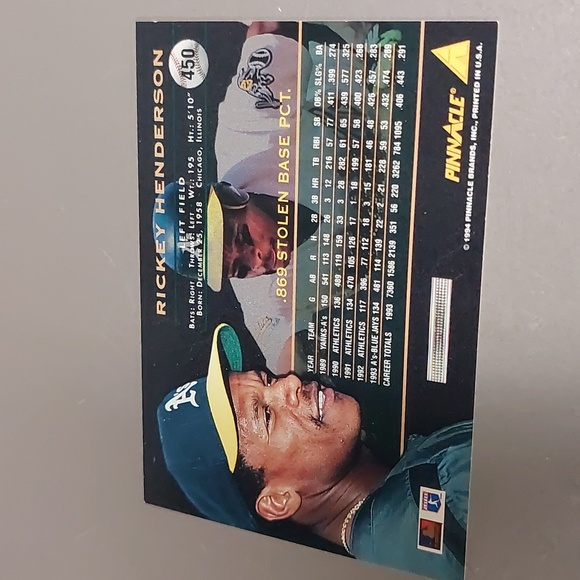 Set of 3 Rickey Henderson Trading Cards - Picture 3 of 8